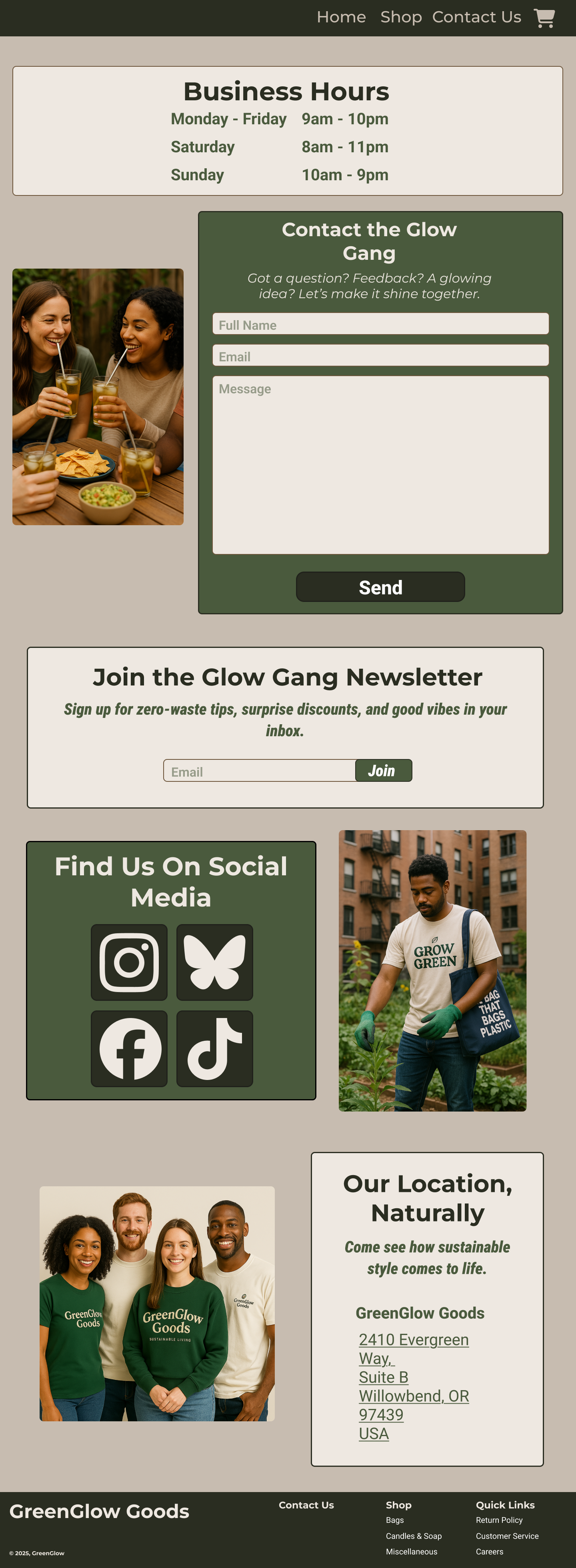 The contact page Figma design.