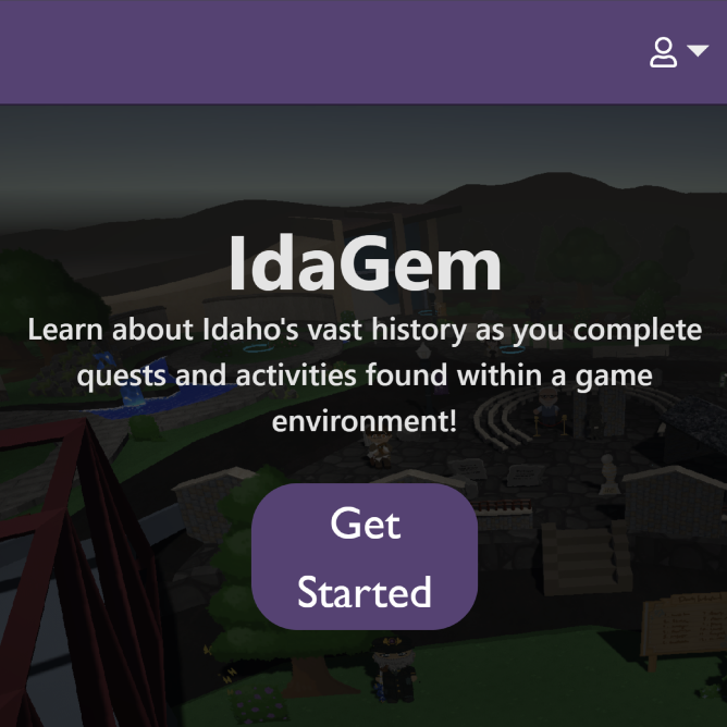 A screenshot of IdaGem's homepage