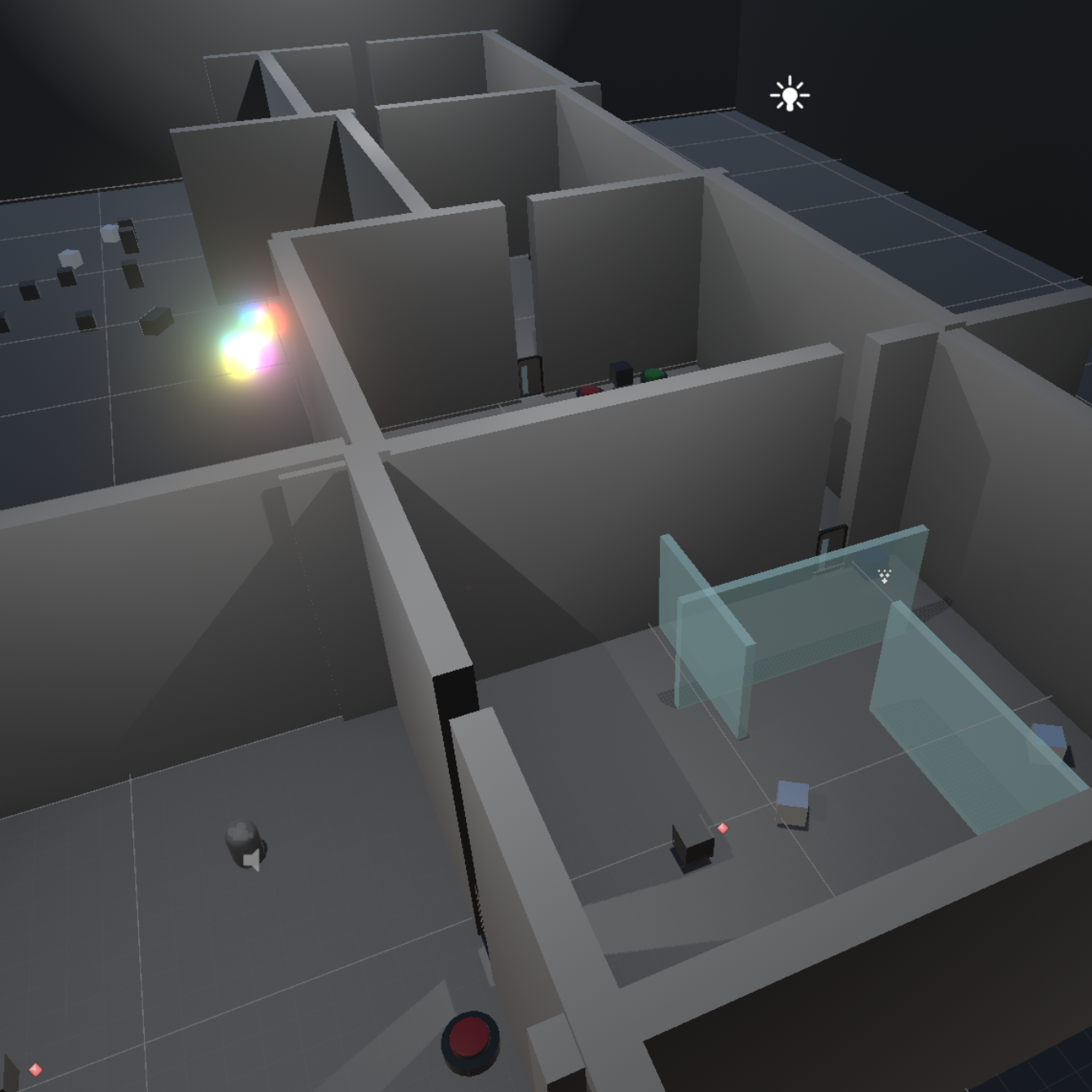 A screenshot of the Light Puzzle game from the Unity editor